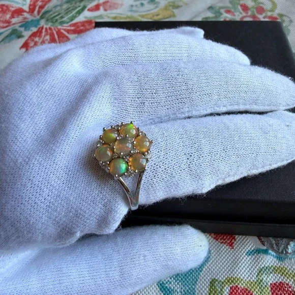 Ethiopian Opal Sterling silver ring